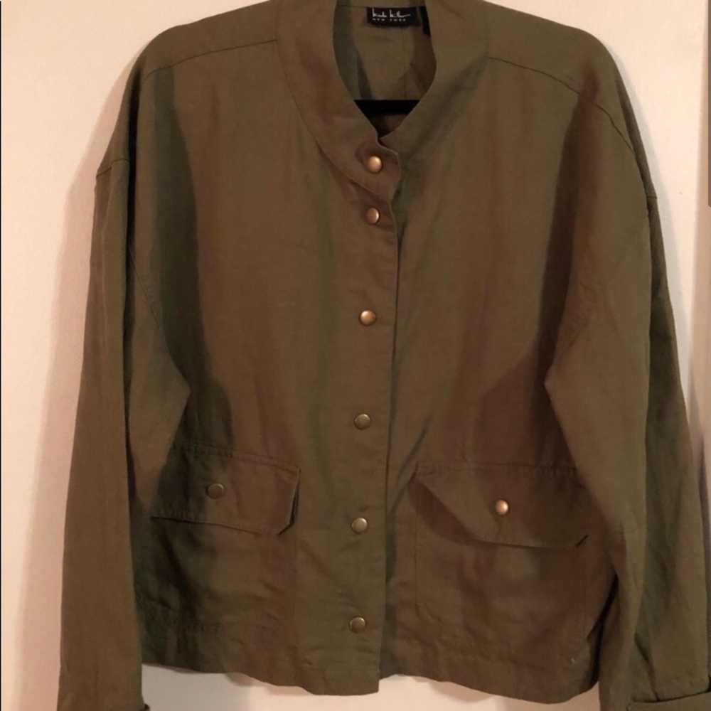 Nicole Miller Linen Army Jacket
